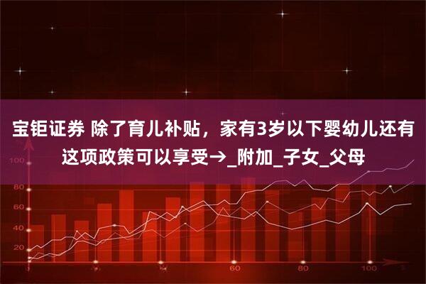 宝钜证券 除了育儿补贴，家有3岁以下婴幼儿还有这项政策可以享受→_附加_子女_父母