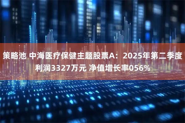策略池 中海医疗保健主题股票A：2025年第二季度利润3327万元 净值增长率056%